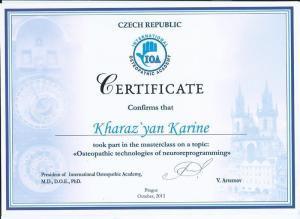 Диплом/сертифкат 2 Харазьян Карина Алексеевна, диплом/сертифкат 2