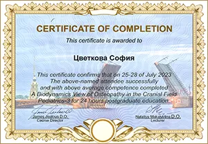 Диплом/сертифкат 12 Цветкова София Альтафовна, диплом/сертифкат 12