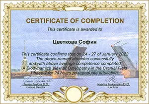 Диплом/сертифкат 15 Цветкова София Альтафовна, диплом/сертифкат 15