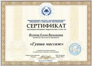 Якупова Елена Васильевна, диплом/сертифкат 3