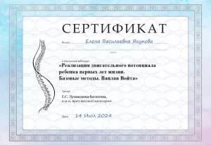 Якупова Елена Васильевна, диплом/сертифкат 14